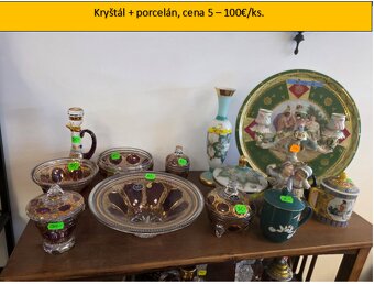Starožitné kryštály/sklo/porcelán - 7