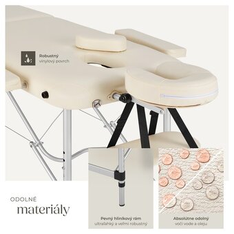 Nový prenosný masážny stôl, posteľ, lehátko, 2-dielny - 7