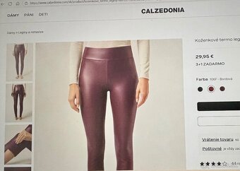 Zateplené koženkove termo leginy calzedonia XS/S - 7