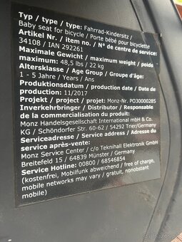 Cyklosedačka zadná do 22 kg - 7