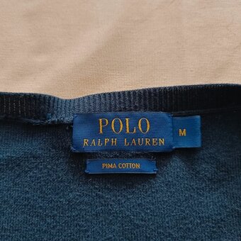 Polo Ralph Lauren sveter s výstrihom do V modrý zelený M - 7