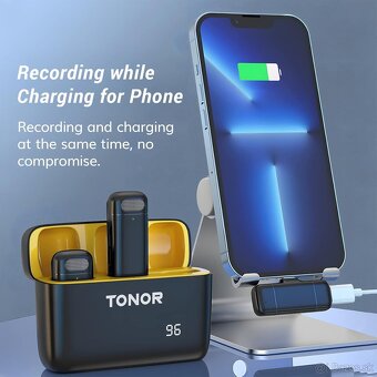 Duálne bezdrôtové klopové mikrofóny TONOR TL350 USB-C - 7