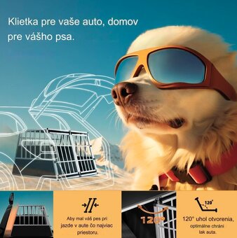 Alu hliníková prepravka pre psa XXL s odnímateľnou prepážkou - 7