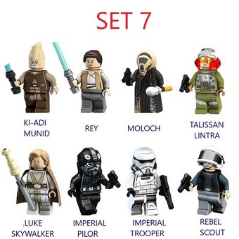 Rôzne figúrky Star Wars 7 (8ks) - typ lego - nové - 7