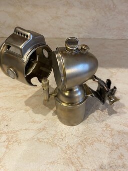 Karbidová lampa  3 na historický bicykel. - 7