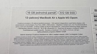 Apple Macbook Air M3 13" 16GB/512GB SK/CZ TOP - 7