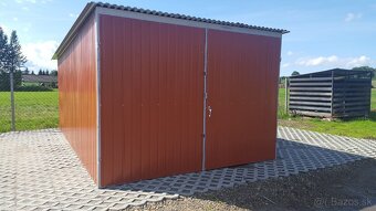 Plechová garáž 3×5 m – RAL 8004 bledá hnedá - 7