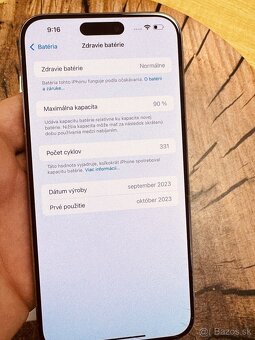 iphone 15 Pro max 256 natural batéria 90% top stav - 7