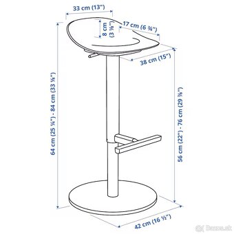 Barova stolicka ikea JANINGE, biela - 7