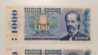 Bankovky 1000 Kčs UNC, aj posledné číslo C42 varianty a) - 7