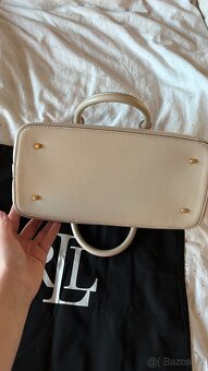 Kožená kabelka Lauren Ralph Lauren Marcy - svetlo bežová - 7