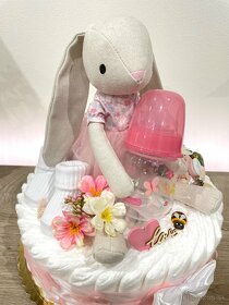 Plienková torta zajačik ružová - 7
