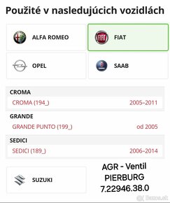 AGR - EGR Ventil PIERBURG ALFA, FIAT, OPEL, SAAB, SUZUKI - 7