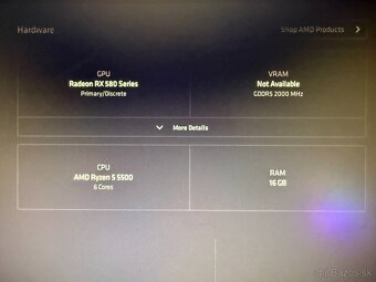 Herný počítač Ryzen 5 5500 / 16 GB / RX 580 8 GB / 250gb SSD - 7