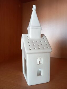 Keramický kostol na čajovú sviečku 22,5x9,5x8 cm - 7