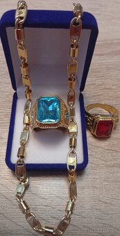 Nádherný mohutný pozlátený set pánsky.. - 7