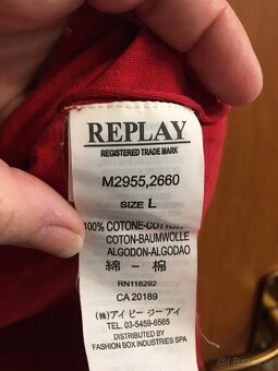 REPLAY originál pánske tricko red L - 7