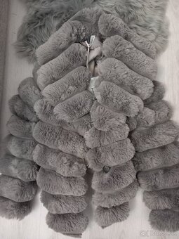 Nádherný nový kabat 2v1 M sivý - 7