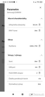 Tv Samsung uhlopriečka 66cm - 7