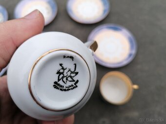 Predám zlato-modro-biela porcelánová sada - 7