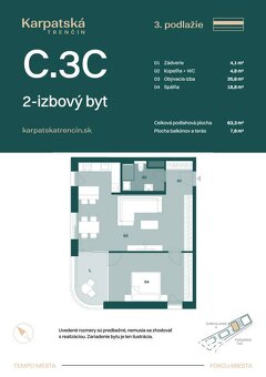 RADO | Rezidencia Karpatská (C.3C), 2i byt 63,3 m2 s loggiou - 7
