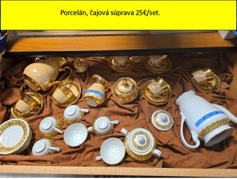 Starožitné kryštály/sklo/modranský porcelán - 7