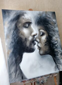 Originálny obraz – Vždy pri tebe, olejomaľba 100x90 - 7