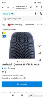 Celoročne pneumatiky Vredestein 195/65T15 95T - 7