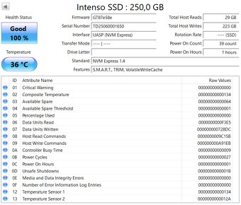 M.2 NVMe SSD Samsung / Intenso / WD / Patriot / Intel 256GB - 7