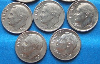 americké mince - 25, 10 a 5 cents - sady a kusovky - 7