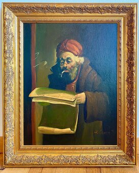 Starý krásný obraz, olejomalba na plátně - 7