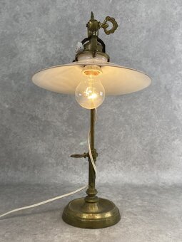 Starožiná lampa na písací stôl mosadz - 7