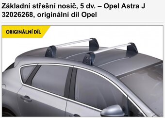 strešné hliníkové nosiče/priečniky Opel Astra J 5 dv. - 7