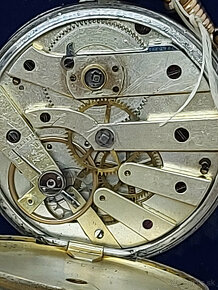 Predám Funkčné vreckové hodinky cylindre quatre rubis s reti - 7