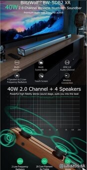 Blitzwolf Pro TV soundbar  - nový a zabalený - 7