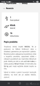 Bicykel rascal 16 palcov zlatý - 7