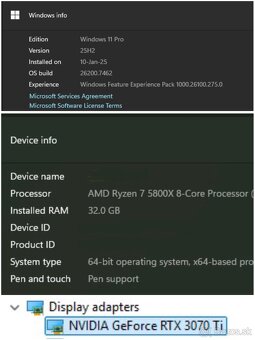 TOP PC – RTX 3070 Ti, Ryzen 7 5800X, LCD Watercooling - 7