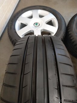 Alu ŠKODA 16" + pneu SUPER stav,originál. - 7