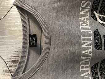 NOVÁ ARMANI jeans sivá pánska mikinka L - 7