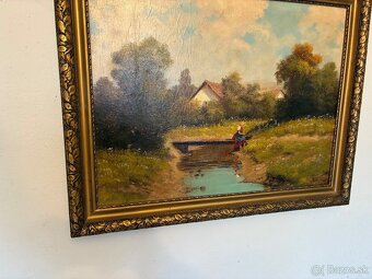 Stará olejomaľba na plátne - 7