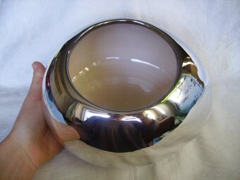 Strieborná keramická misa alebo kvetináč - 7