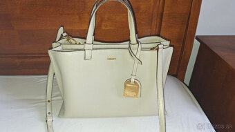 béžová kožená kabelka DKNY - nová - 7