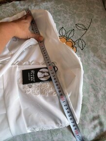Nové svadobné L/XL krátke biele korzetové šaty - 7