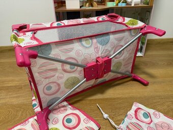 Skladacia postieľka pre bábiky aj s vaničkou a prísl. - 7