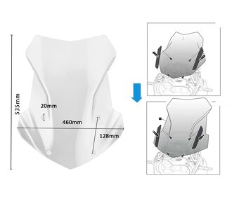Plexi, plexištít čirý, kouřový BMW R1200GS (1250) - 7