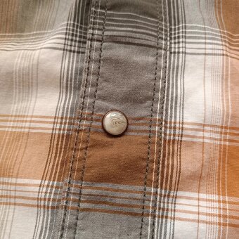 Carhartt károvaná košeľa s krátkym rukávom hnedá béžová M - 7
