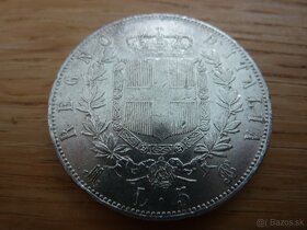 Vzácnejšie 5 Lire 1870 vo veľmi peknom stave - 7