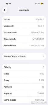Iphone 15 pro 128gb (natural titanium) TOP STAV - 7