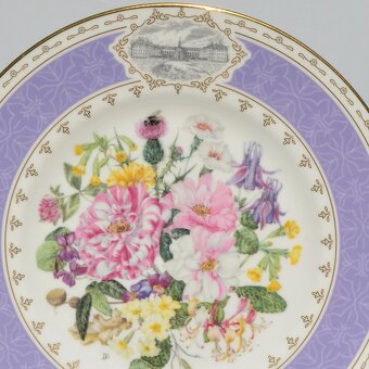 Krásne rozkvitnuté porcelánové taniere z Anglicka - 7