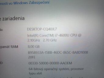 predám ntb Toshiba tecra Z50 / Intel core i8 / 8gb ram / ssd - 7